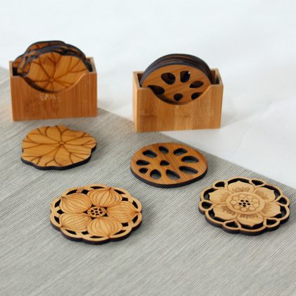 Wooden Lotus Durable Heat Resistant Cup Pad